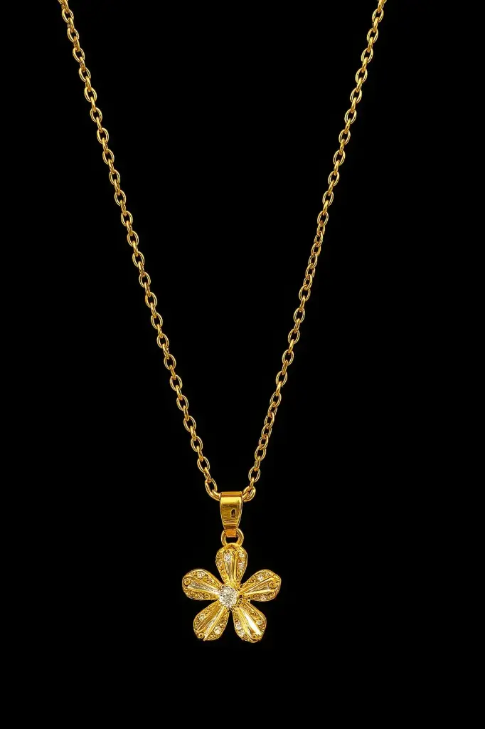 Golden Blossom Pendant Necklace