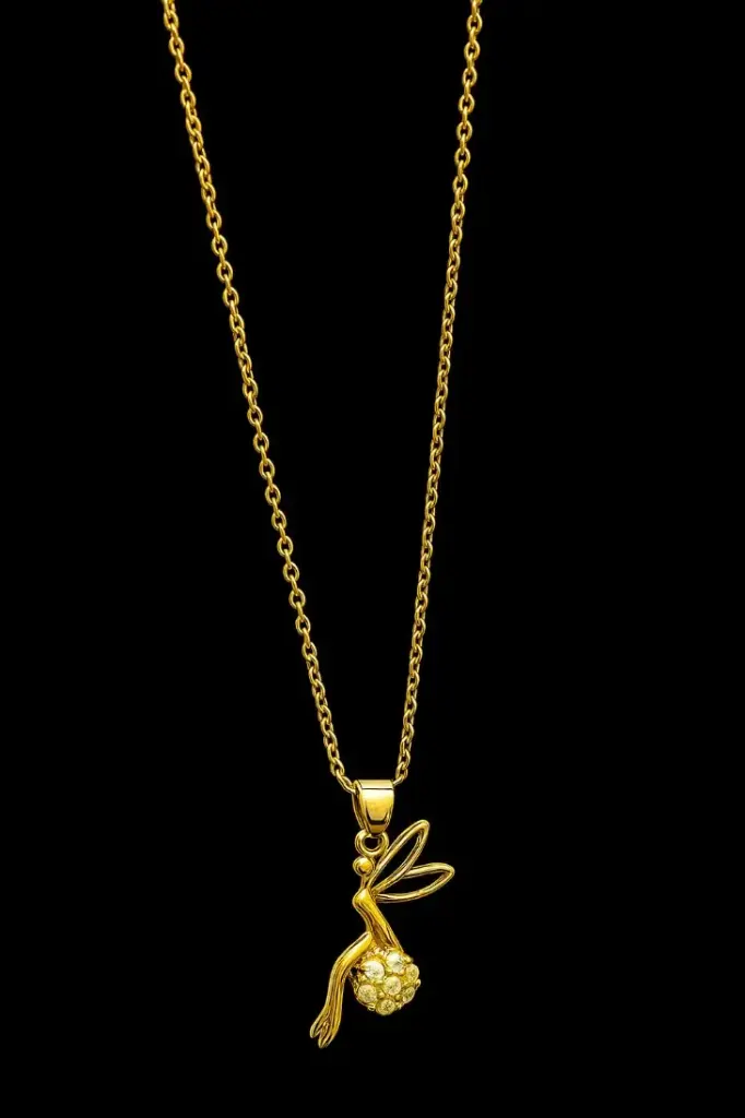 Golden fairy glow pendent